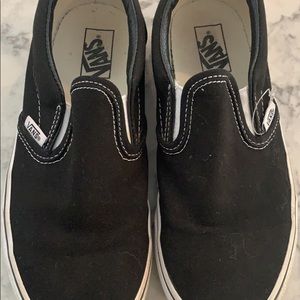 Kids black slip on vans